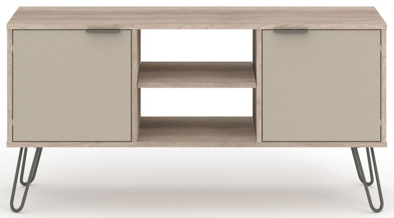 Augusta Driftwood TV Unit with Hairpin Legs