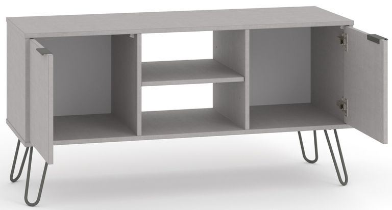 Augusta Grey TV Unit with Hairpin Legs
