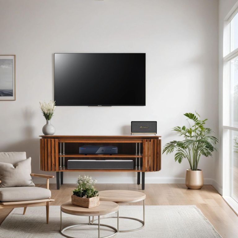 Amber Slatted Mango Wood 140cm Oval TV Unit