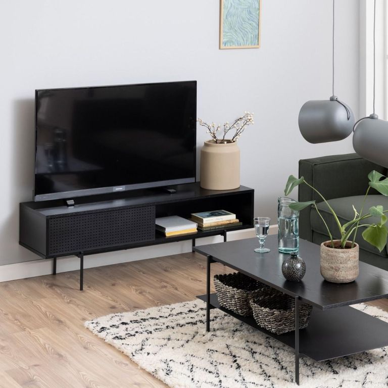Angus Black Ash TV Unit with 1 Sliding Door