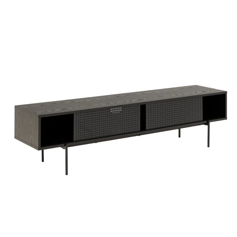Angus Black Ash TV Unit with 2 Sliding Door