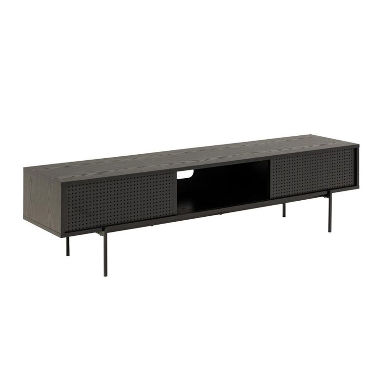 Angus Black Ash TV Unit with 2 Sliding Door