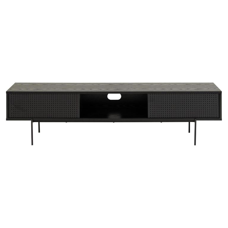 Angus TV Unit - 2 Door - Large - Black Melamine