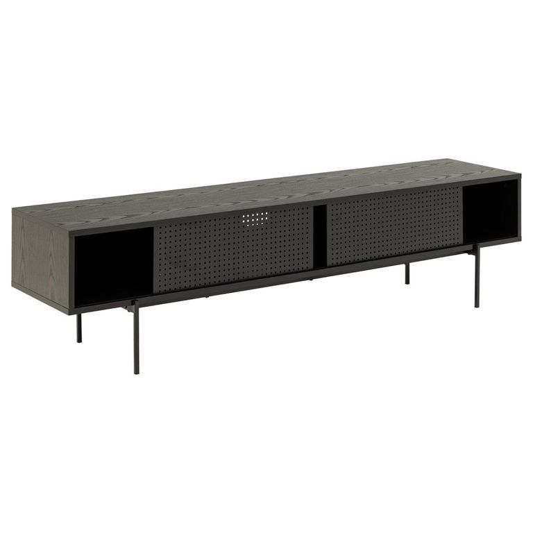 Angus TV Unit - 2 Door - Large - Black Melamine