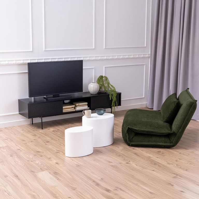 Angus TV Unit - 2 Door - Large - Black Melamine