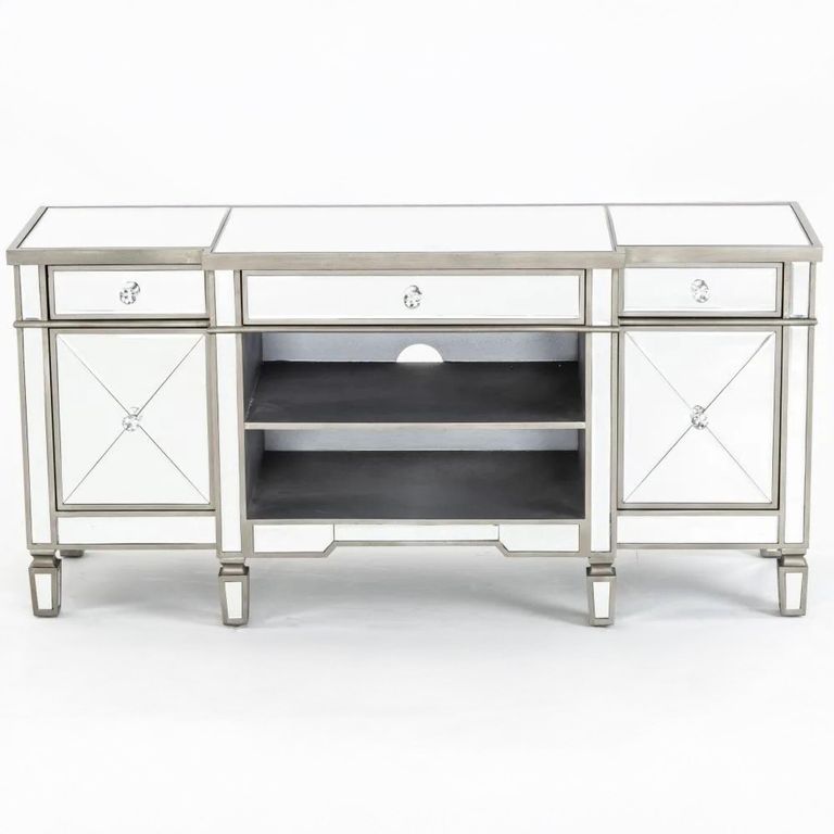 Antoinette Mirrored Champagne Trim TV Unit