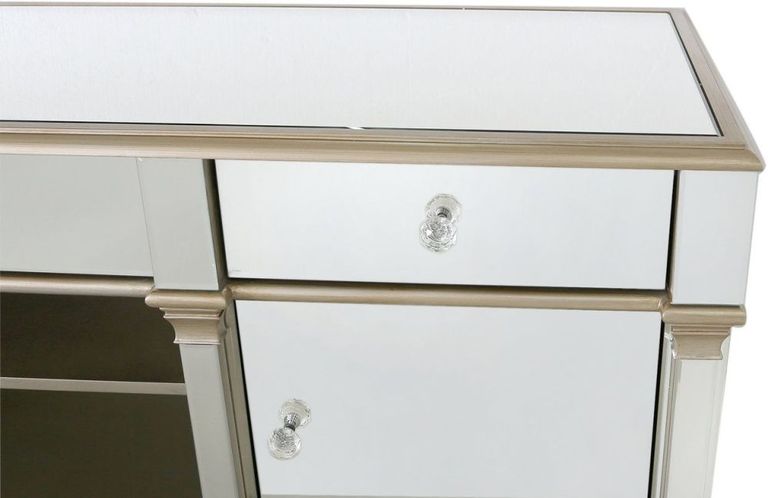 Apollo Large Storage TV Unit - Champagne Gold Mirrored
