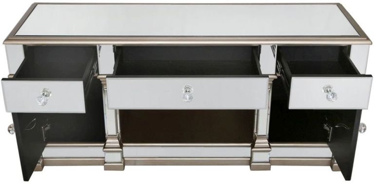Apollo Storage TV Unit - Champagne Gold Mirrored