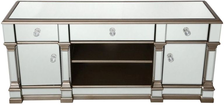 Apollo Storage TV Unit - Champagne Gold Mirrored