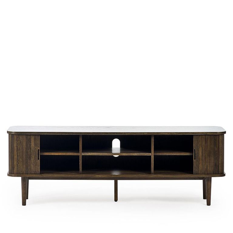 Arya Ribbed Dark Oak TV Unit - 160cm