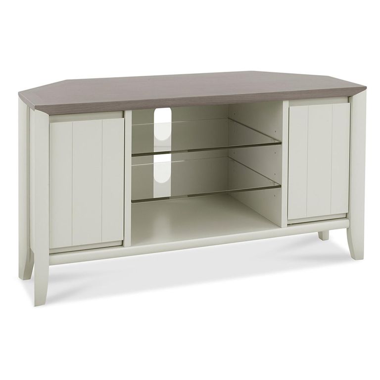 Bergen Grey Washed Oak & Soft Grey Corner Entertainment Unit - 32in