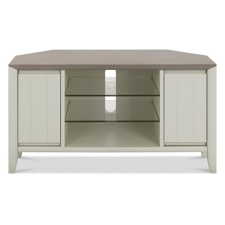 Bergen Grey Washed Oak & Soft Grey Corner Entertainment Unit - 32in