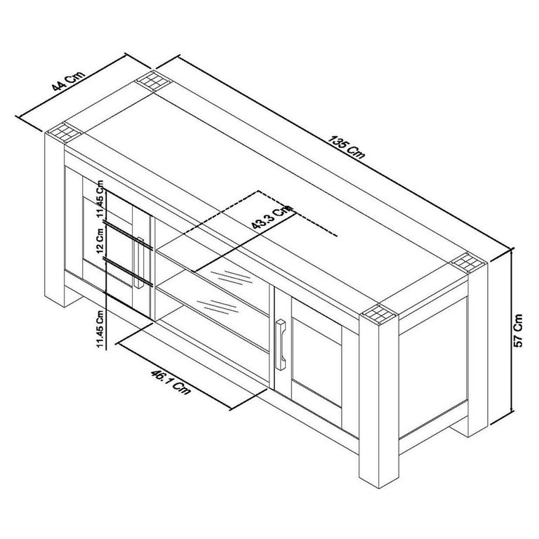 Turin Dark Oak Entertainment Unit - Up to 50in