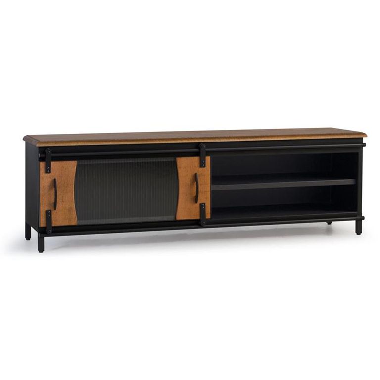 Brescia TV Unit - 1 Door - Mango Wood - Industrial Style