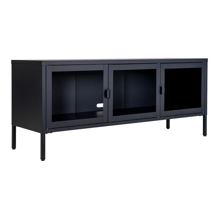 Brisbane TV Unit - 3 Door - Black Metal