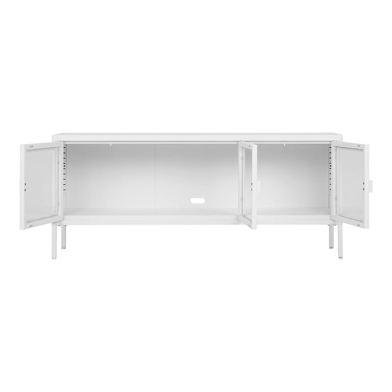 Brisbane TV Unit - 3 Door - White Metal