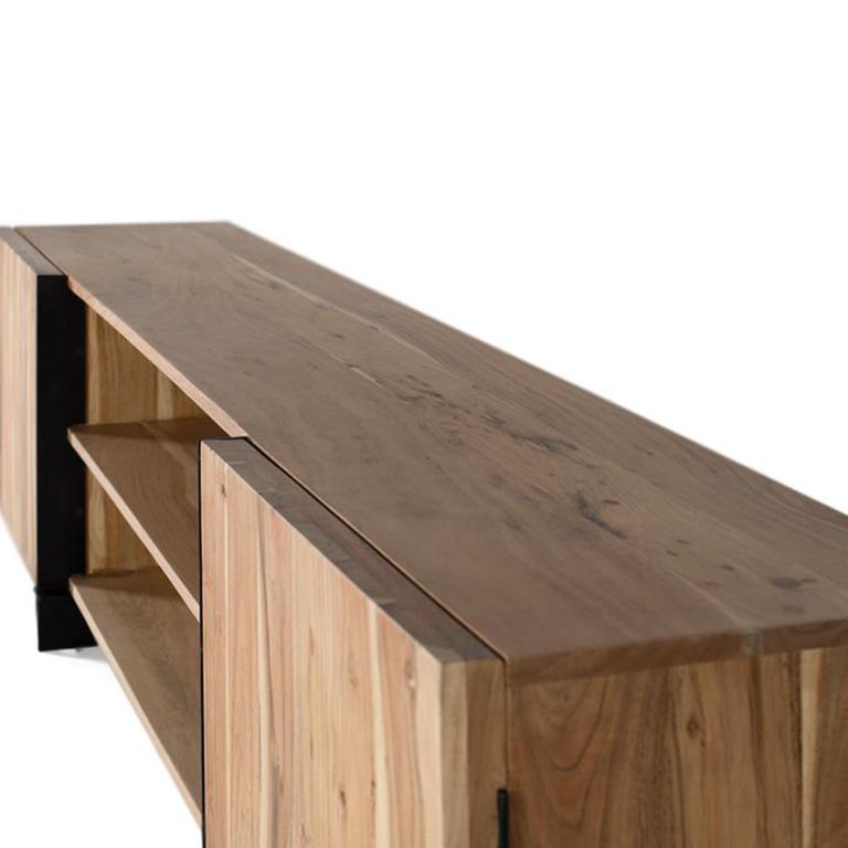 Cacavia Storage Large TV Unit - 2 Door - Natural Acacia Wood