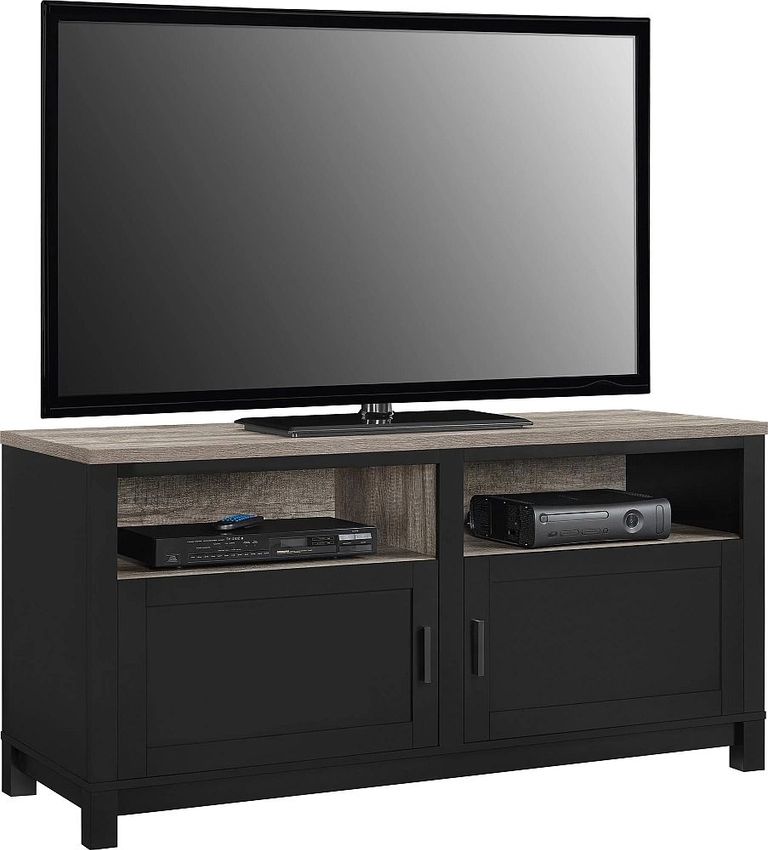 Castro TV Cabinet in Weathered Oak and Black - 1753296PCOMUK