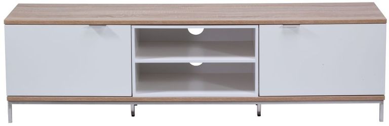 Chaves White / Light Oak 160cm TV Cabinet - ADCH1600-WHT