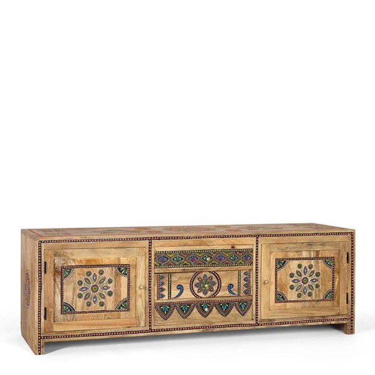 Chieti TV Unit - Mango Wood - Painted - Storage Style