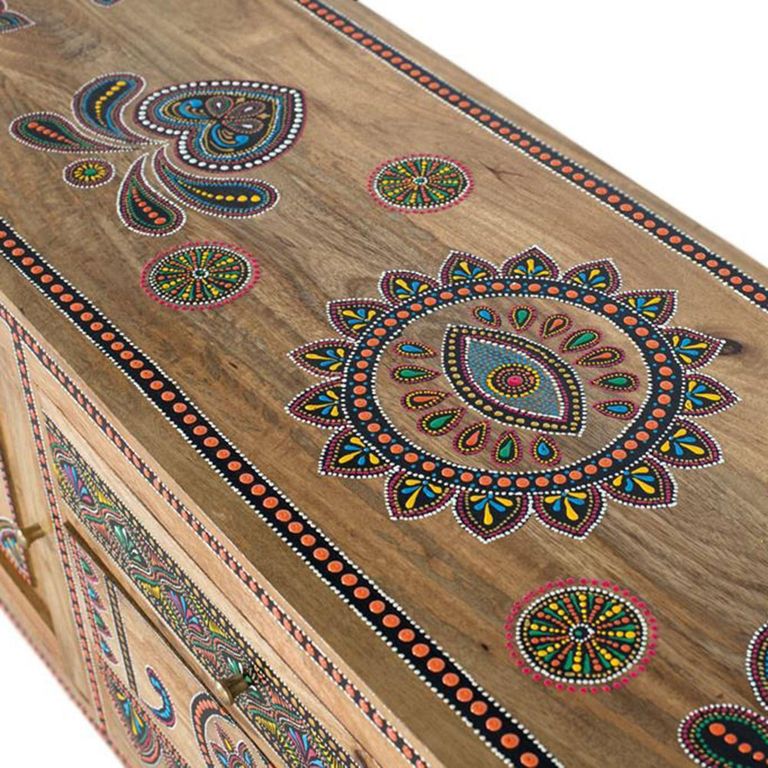 Chieti TV Unit - Mango Wood - Painted - Storage Style