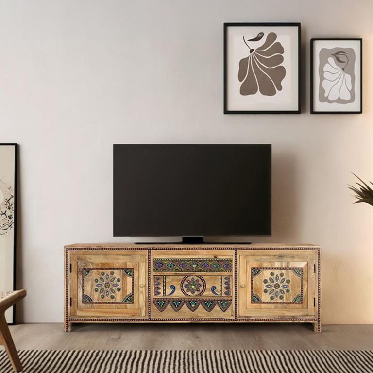Chieti TV Unit - Mango Wood - Painted - Storage Style