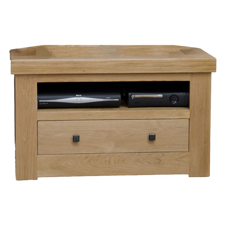 Bordeaux TV Unit - 1 Drawer - Corner - Oak