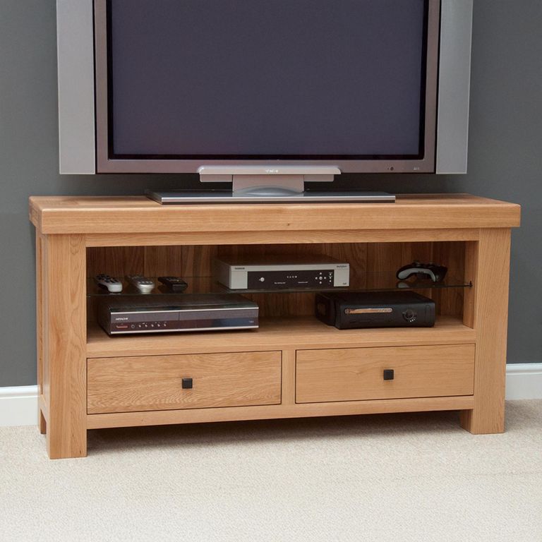 Bordeaux TV Unit - 2 Drawer - Oak