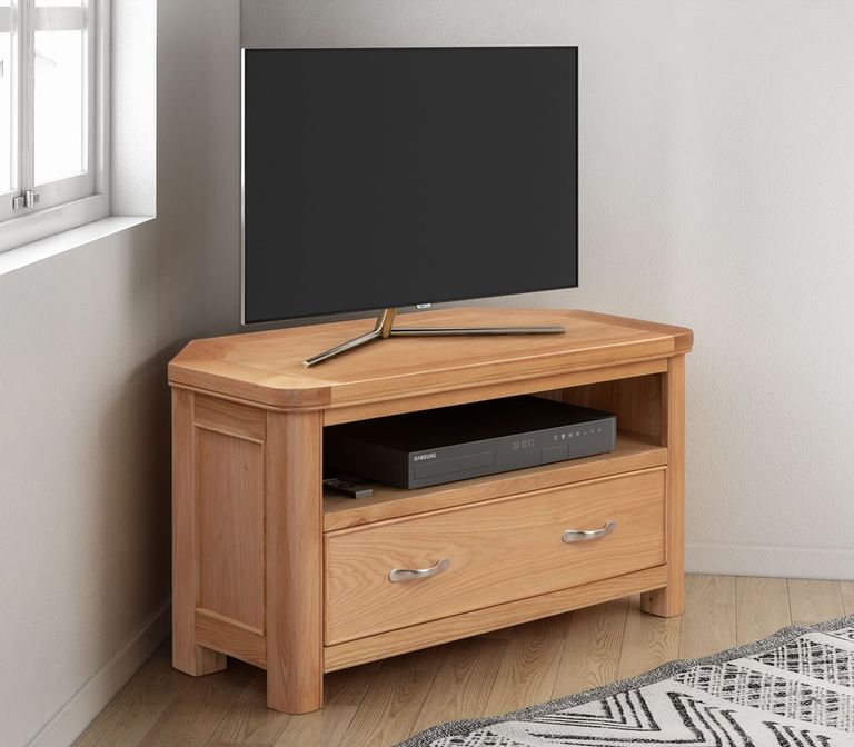 Clarion TV Unit - 1 Drawer - Corner - Oak