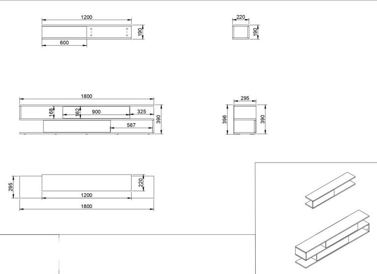 Clearance - Cavalero White and Walnut 2 Door TV Unit