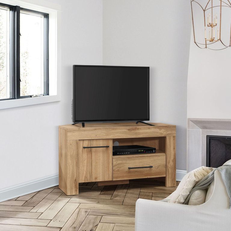 Compton Corner TV Unit - 1 Door - Oak