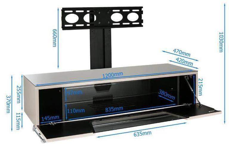 Conway 120cmm TV Stand with Bracket in White - CRO2-1200BKT-WH