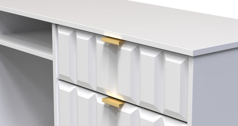 Cube White 150cm TV Unit with Hairpin Legs