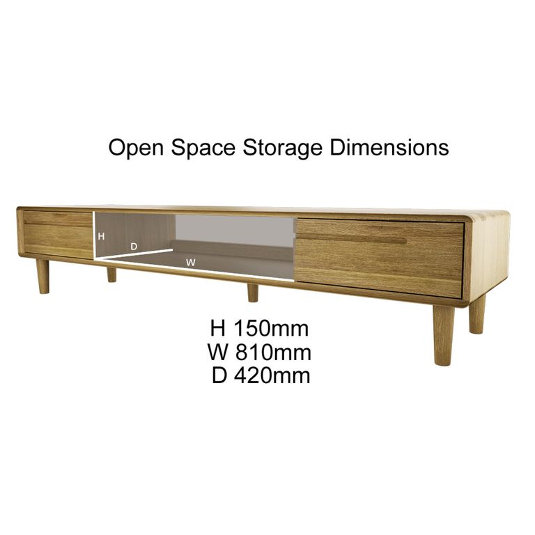Scandic TV Unit - 2 Drawer - Large - Oak
