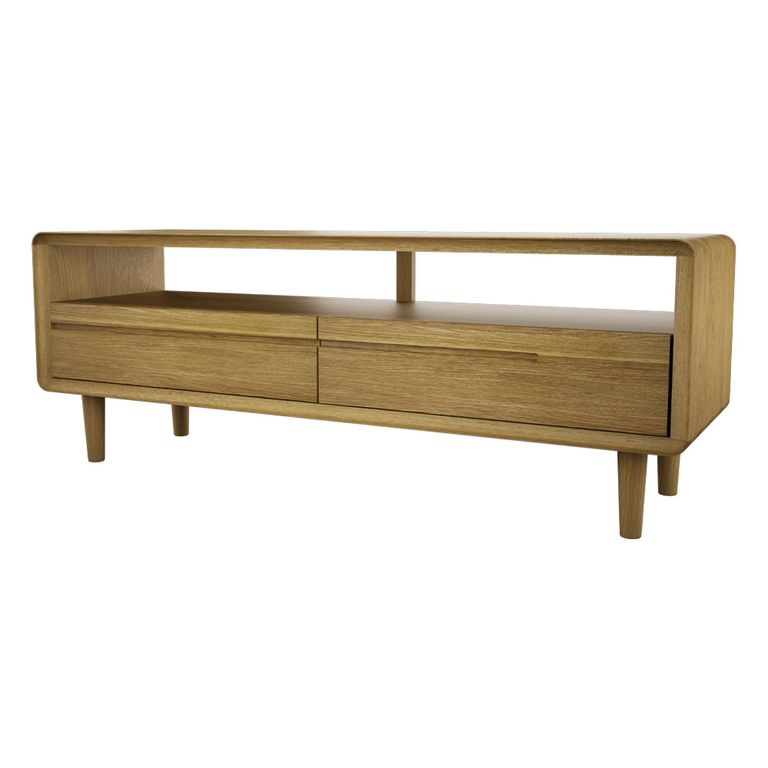Scandic TV Unit - 2 Drawer - Medium - Oak