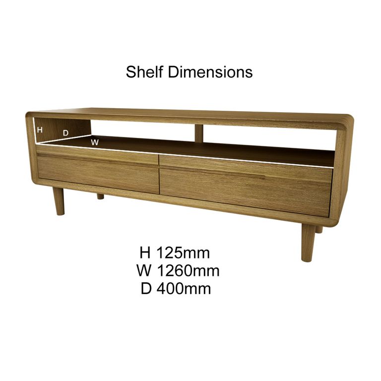 Scandic TV Unit - 2 Drawer - Medium - Oak