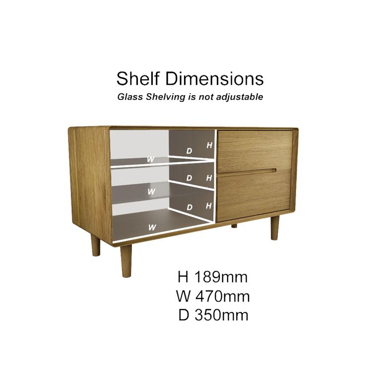 Scandic TV Unit - 2 Drawer - Small - Oak