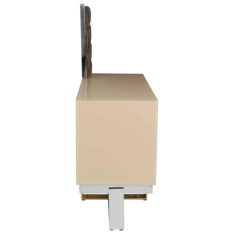 Demas TV Unit - 2 Door - Taupe with Wall Panel