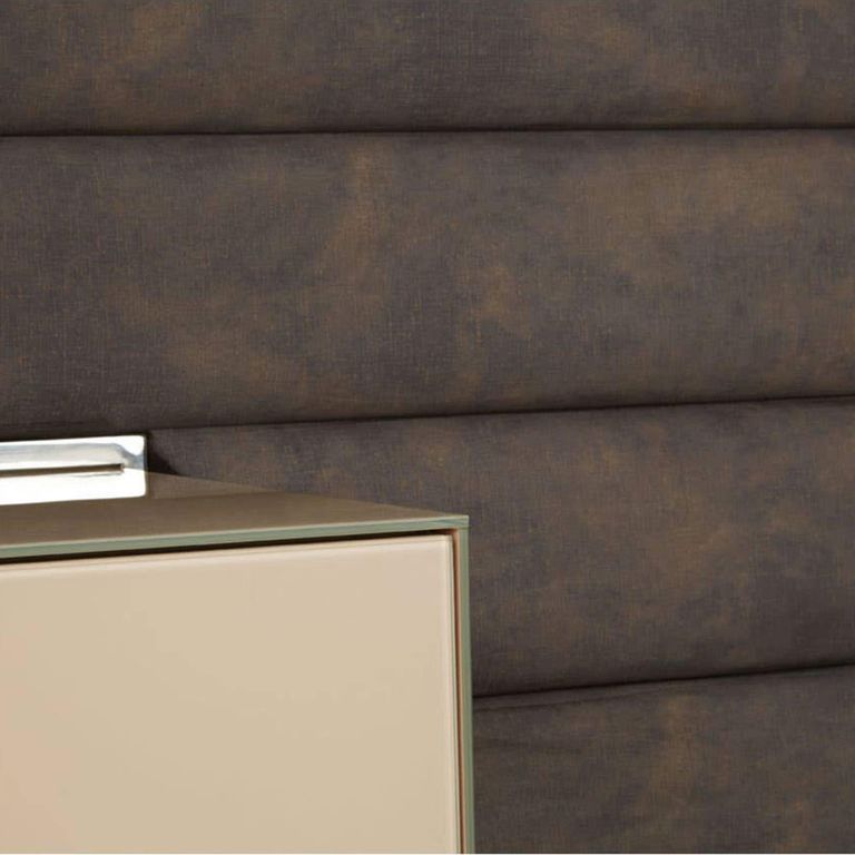 Demas TV Unit - 2 Door - Taupe with Wall Panel