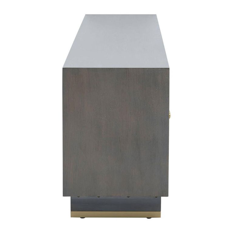 Deskey TV Unit - 4 Door - Grey and Faux Shagreen