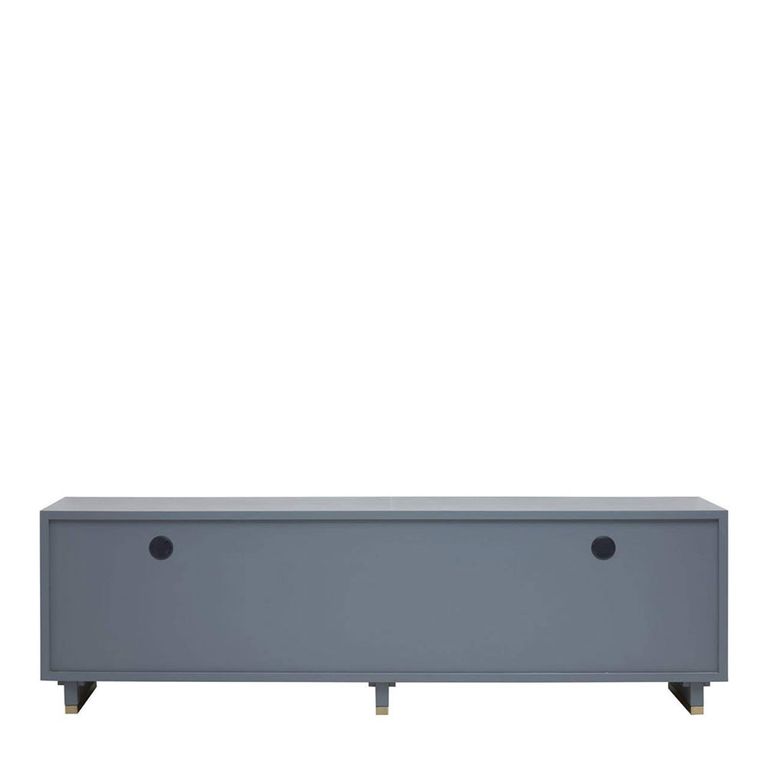 Deskey TV Unit - 4 Door - Grey and Faux Shagreen
