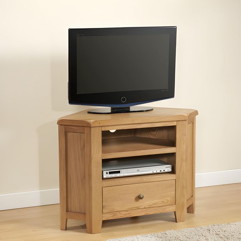 Dorset TV Unit - 1 Drawer - Corner - Oak