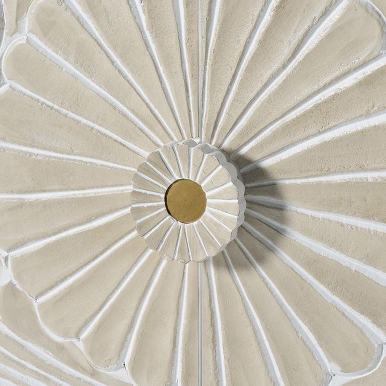 Dover TV Unit - White Carved Mango Wood - 4 Door - Large