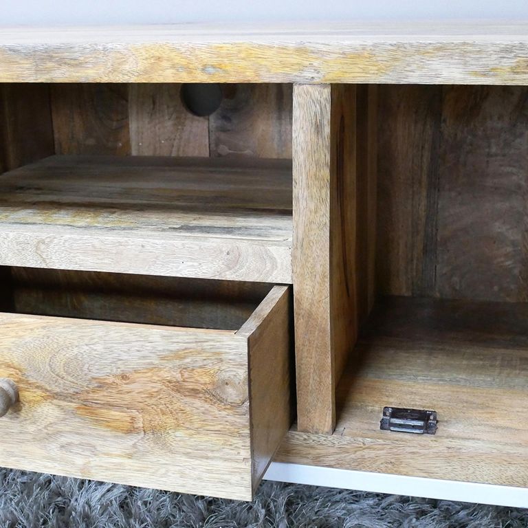 TV Unit - Carved Mango Wood - Storage