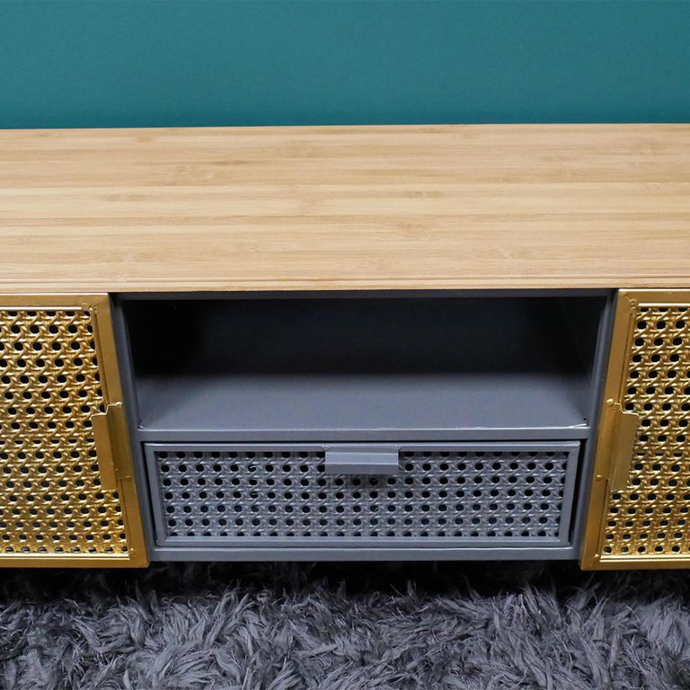TV Unit - Wood and Metal - Storage