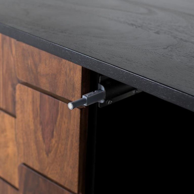 Esmeralda TV Unit - 3 Door - Black Mango Wood