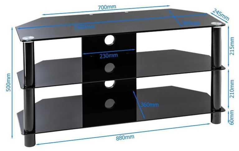 Estill 120cm TV Stand - Black - ESS1200/3-BLK