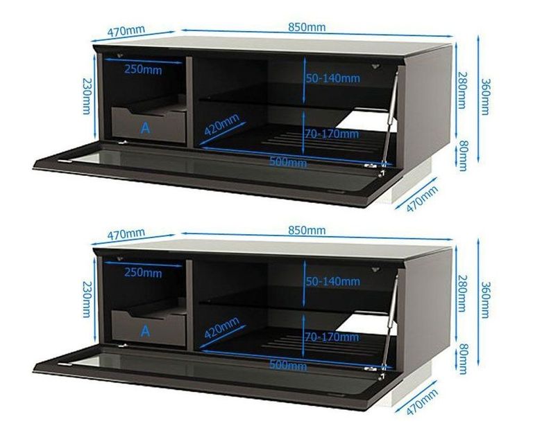Evans High Gloss White 170cm TV Cabinet - EMTMOD1700-WHI