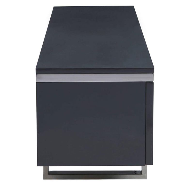 Genoa TV Unit - Storage - Fluted Grey High Gloss