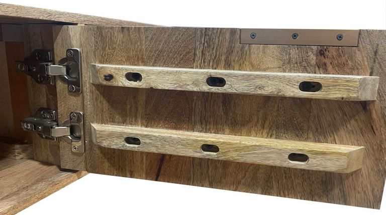 Geometric Carved Mango Wood 140cm TV Unit